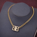 Balenciaga Icon Chain Diamonds 18K Gold Necklace