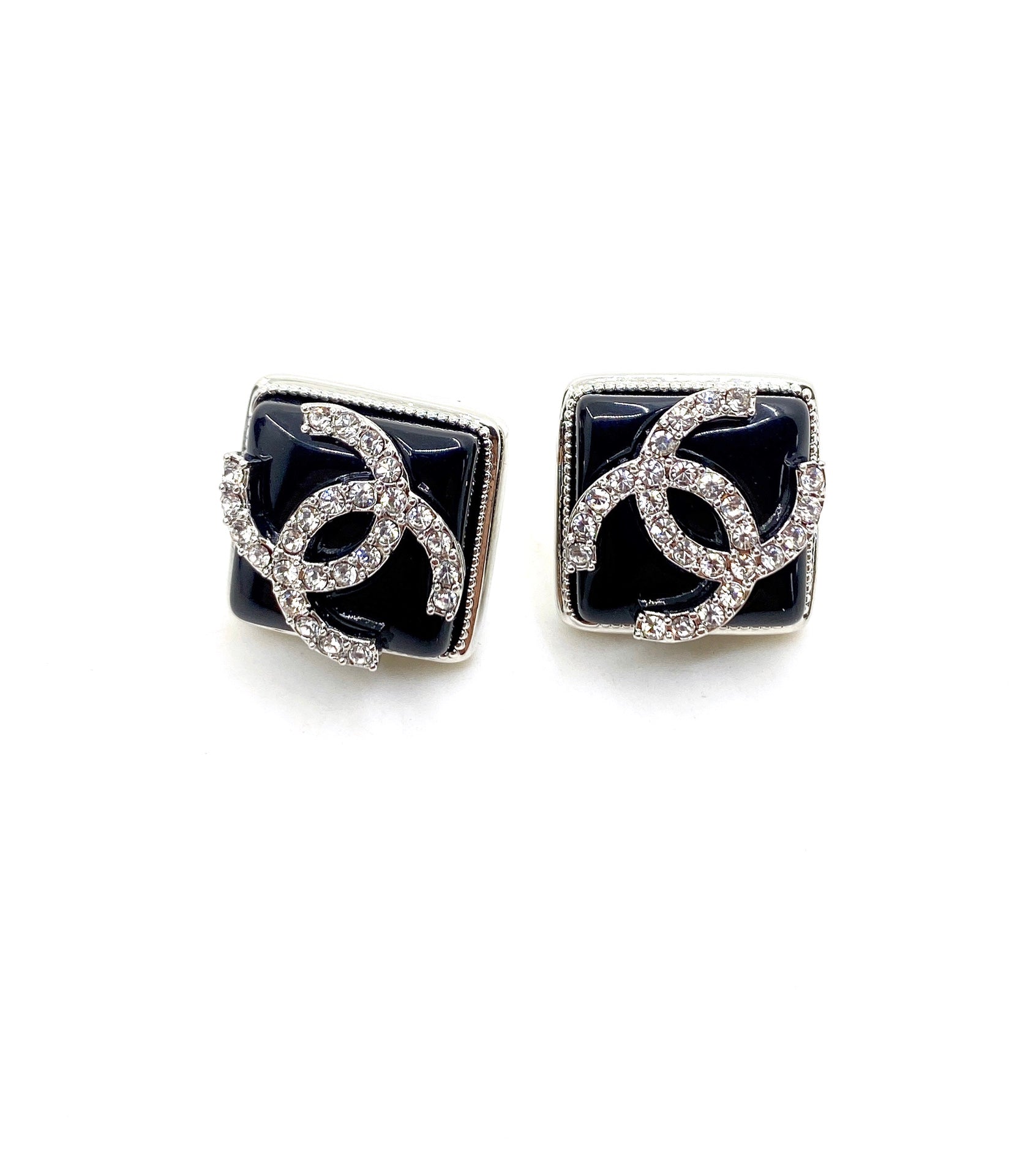 Chanel Square 18K Gold Earrings