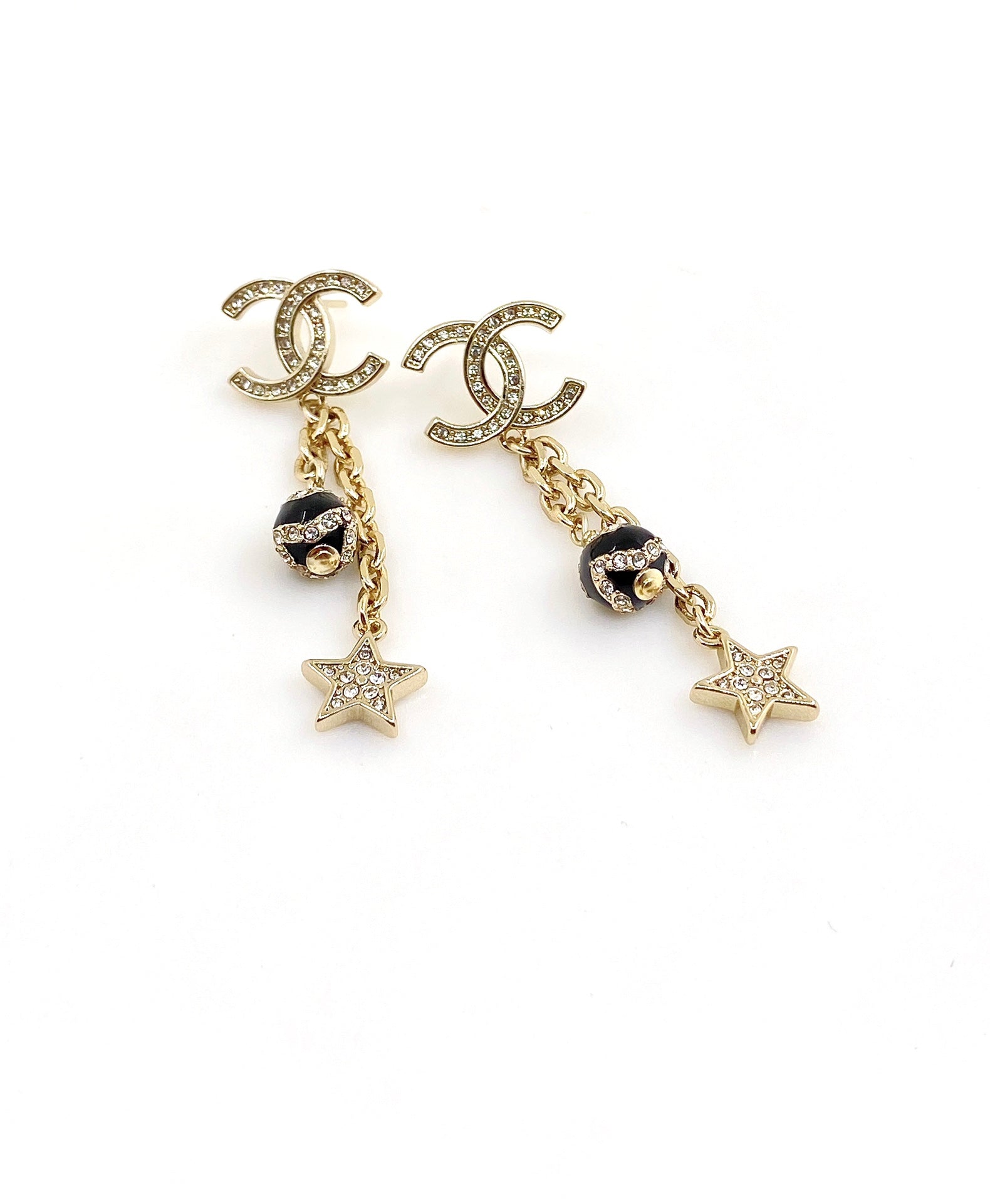 Chanel Star Pearls 18K Gold Earrings
