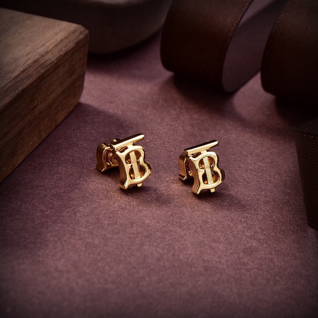 Balenciaga Logo 18K Gold Earrings