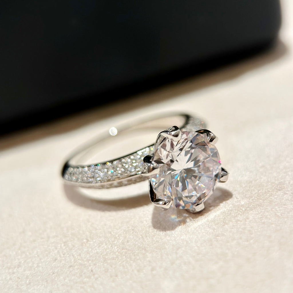 Tiffany Pave Tiffany Setting Engagement 18K Gold Ring