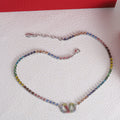 Valentino Multi-Color Crystals 18K Gold Necklace