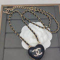 Chanel Black Heart Gold 18K Gold Necklace