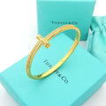 T1 Wide Diamond Bangle 18K Gold Bracelet