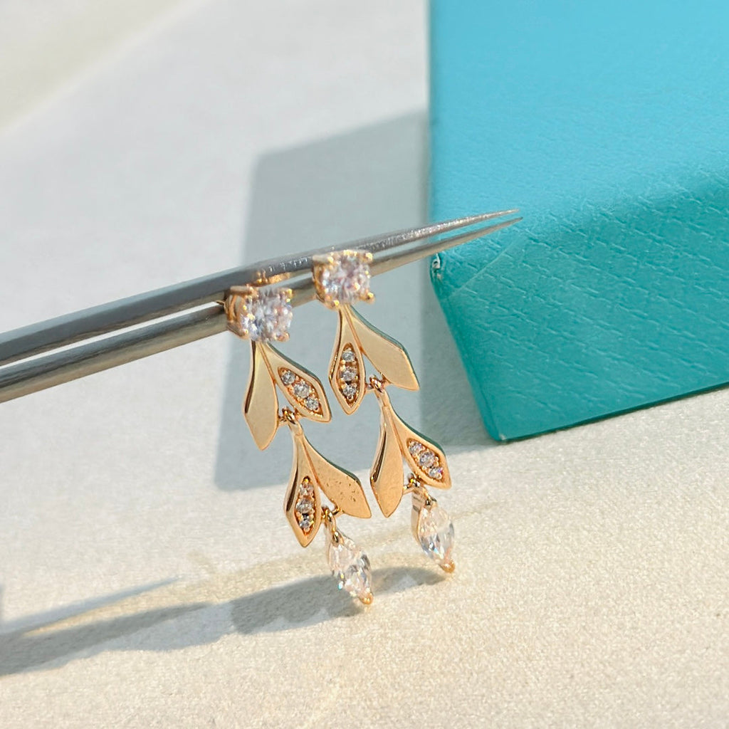 Tiffany Victoria Vine Convertible Drop 18K Gold Earrings