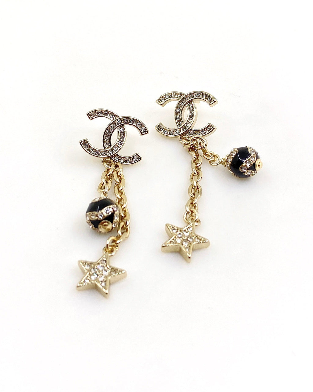 Chanel Star Pearls 18K Gold Earrings