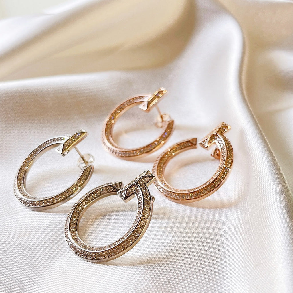 Tiffany T1 Open Hoop 18K Rose Gold Earrings