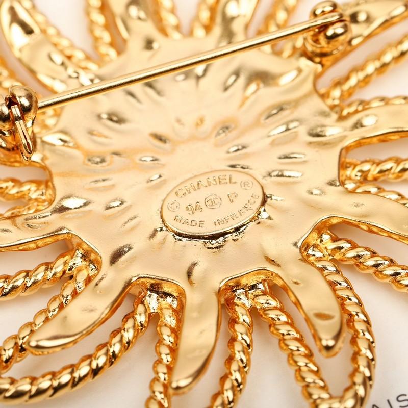 Chanel Sunflower 18K Gold Brooch