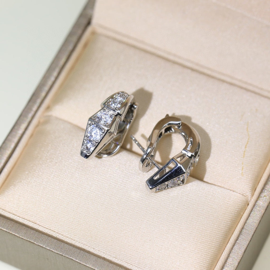 Bvlgari Serpenti Diamond 18K Gold Earrings