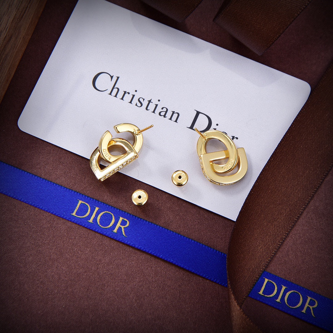 Dior Lock 18K Gold Earrings