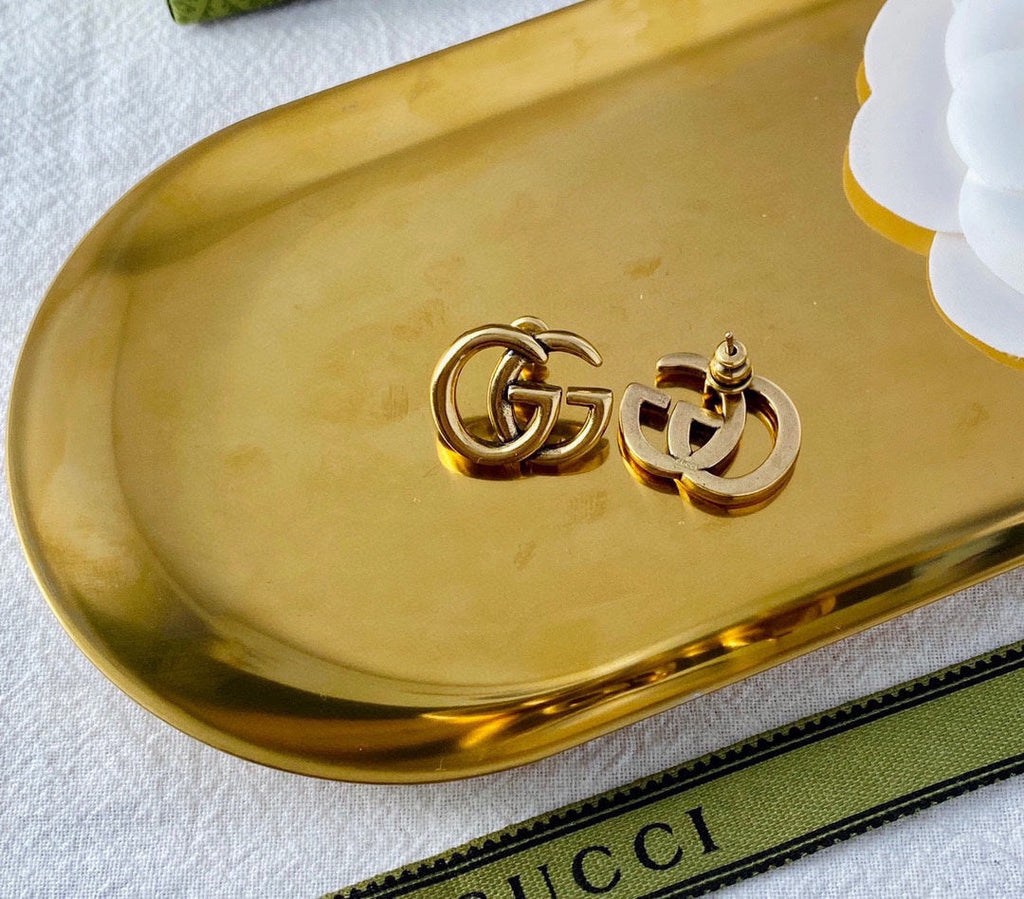 Gucci Double 18K Gold Earrings