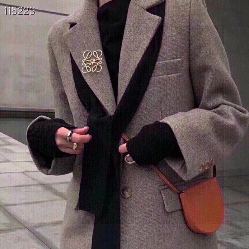 LOEWE Anagram Gold 18K Gold Brooch