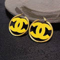 Chanel Color Logo 18K Gold Earrings
