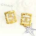 Chanel No.5 Square Diamond 18K Gold Earrings