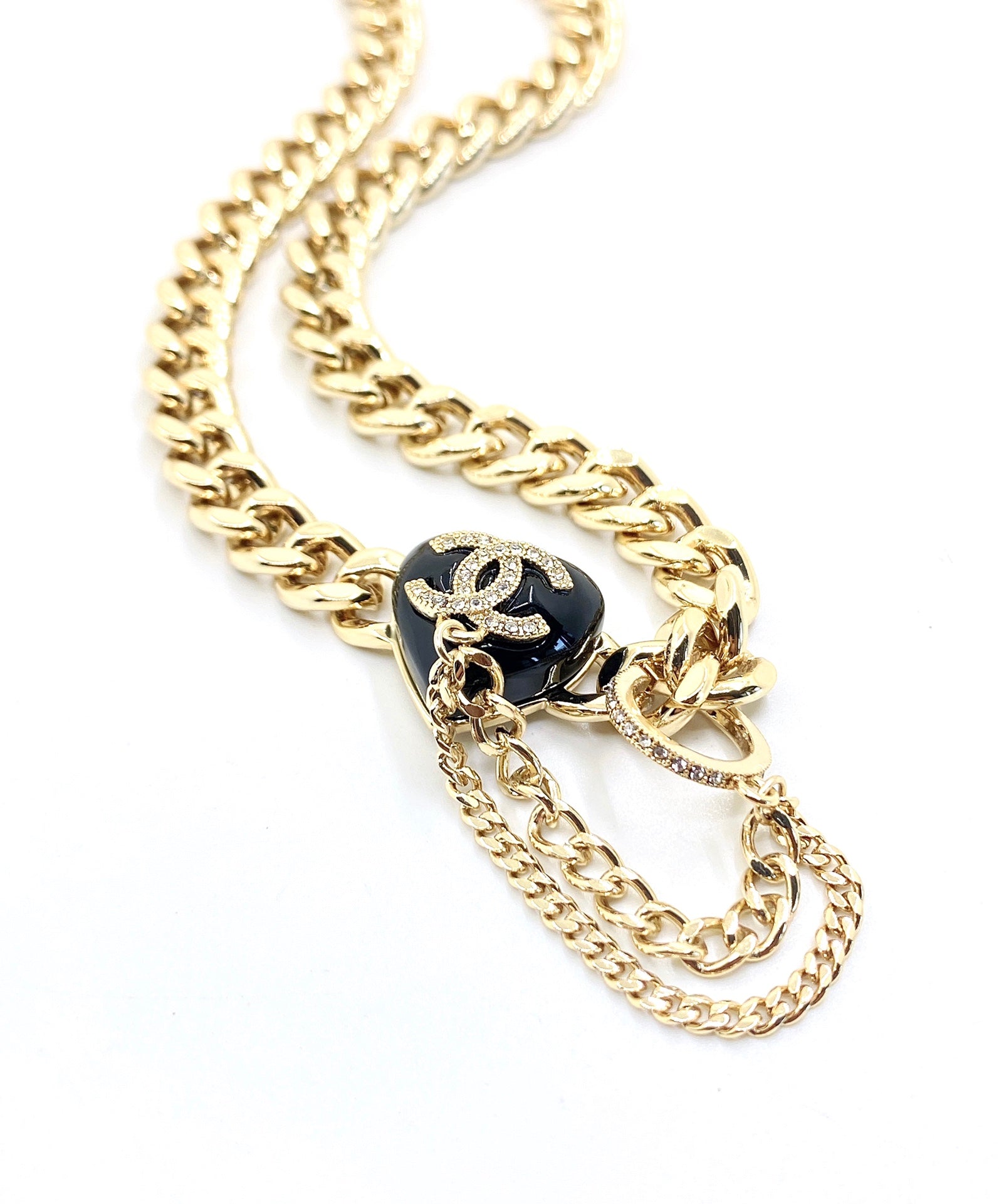 Chanel Black Choker 18K Gold Necklace
