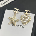 Chanel Heart & Star 18K Gold Earrings