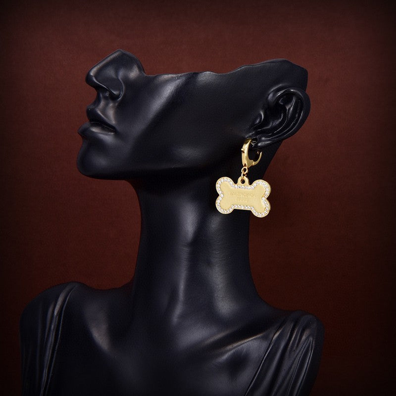 Balenciaga Diamond Gold 18K Gold Earrings