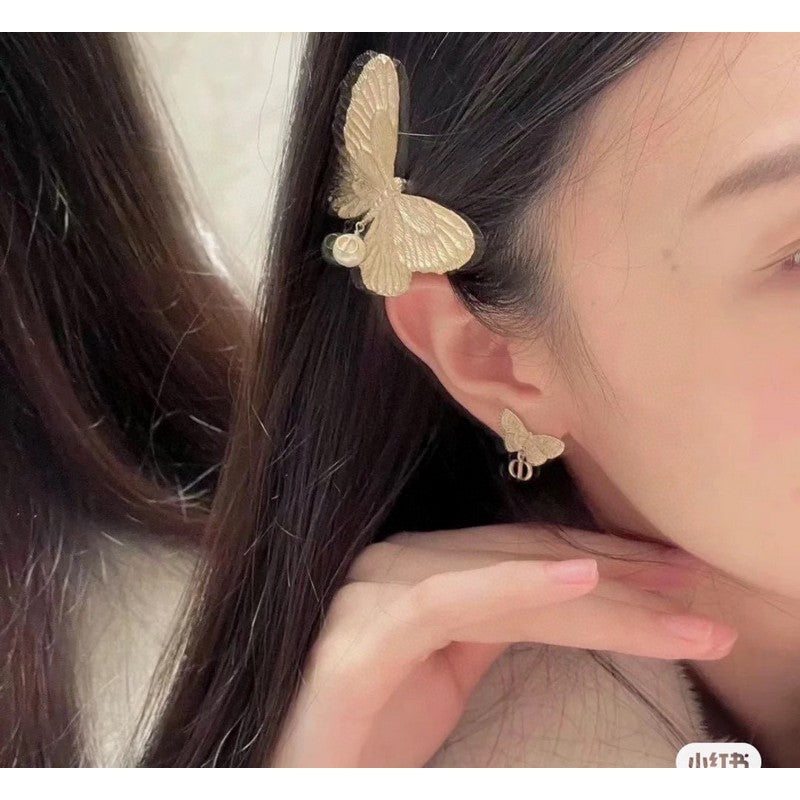 Dior Butterfly 18K Gold Earrings