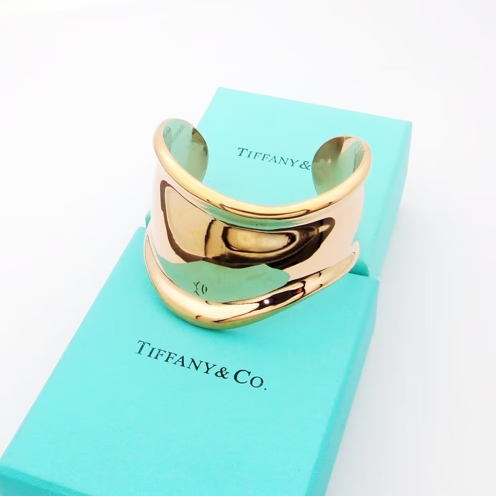Tiffany Elsa Peretti Small Bone Cuff 18K Gold Bracelet