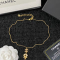 Chanel Flower Crystal 18K Gold Necklace
