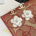Chanel Flower Pearl 18K Gold Earrings