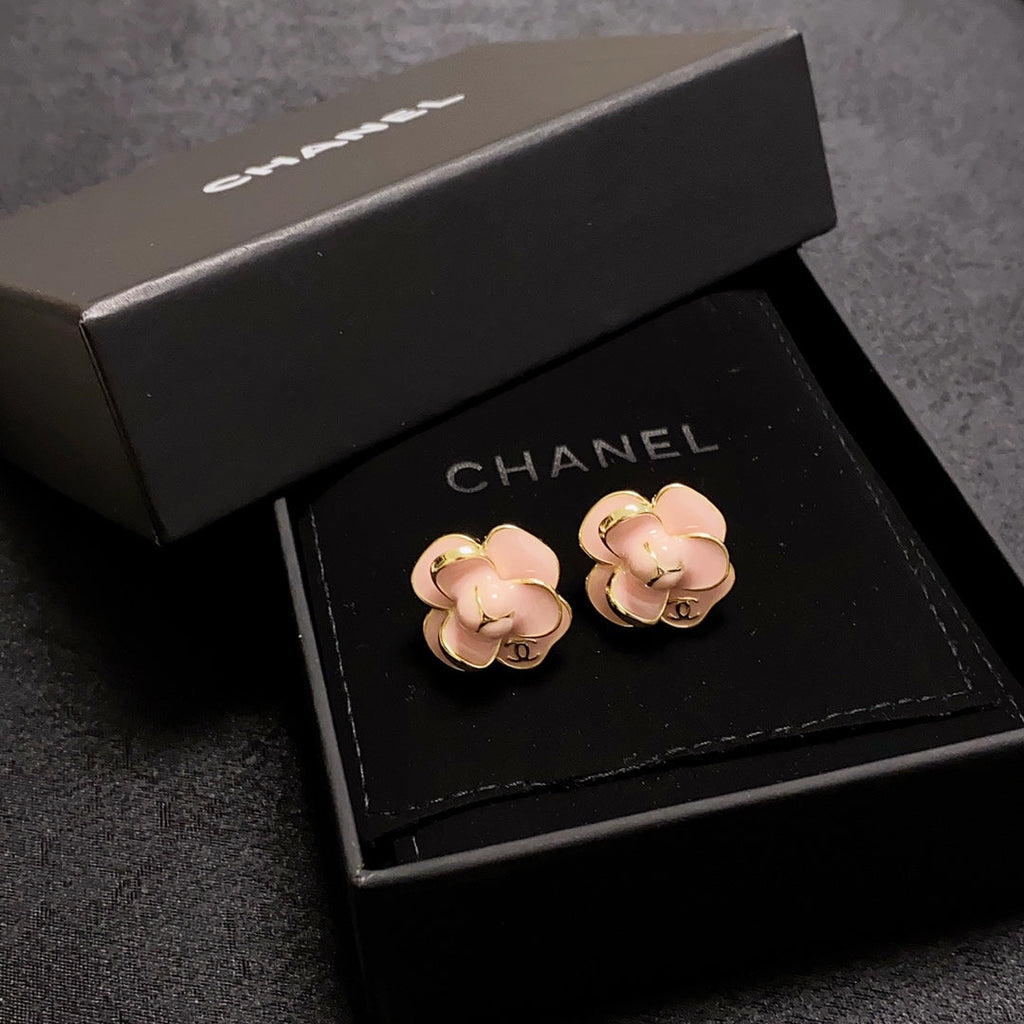 Chanel Camellia 18K Gold Earrings