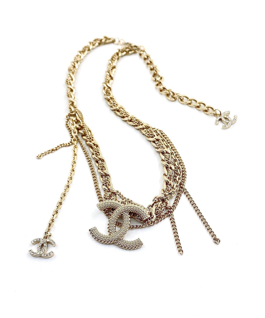Chanel Crystals Choker 18K Gold Necklace