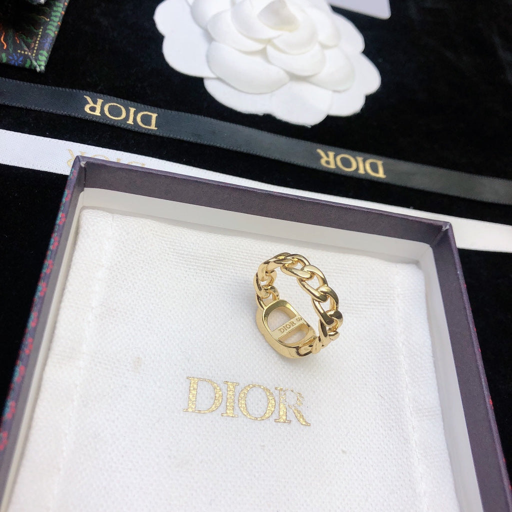 Dior Petit Chain Link 18K Gold Ring