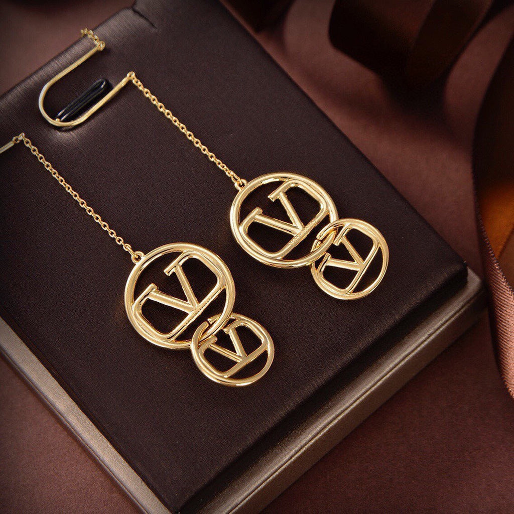 Valentino Long 18K Gold Earrings