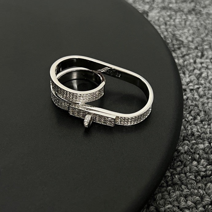 Hermes Kelly Gavroche Double 18K Gold Ring