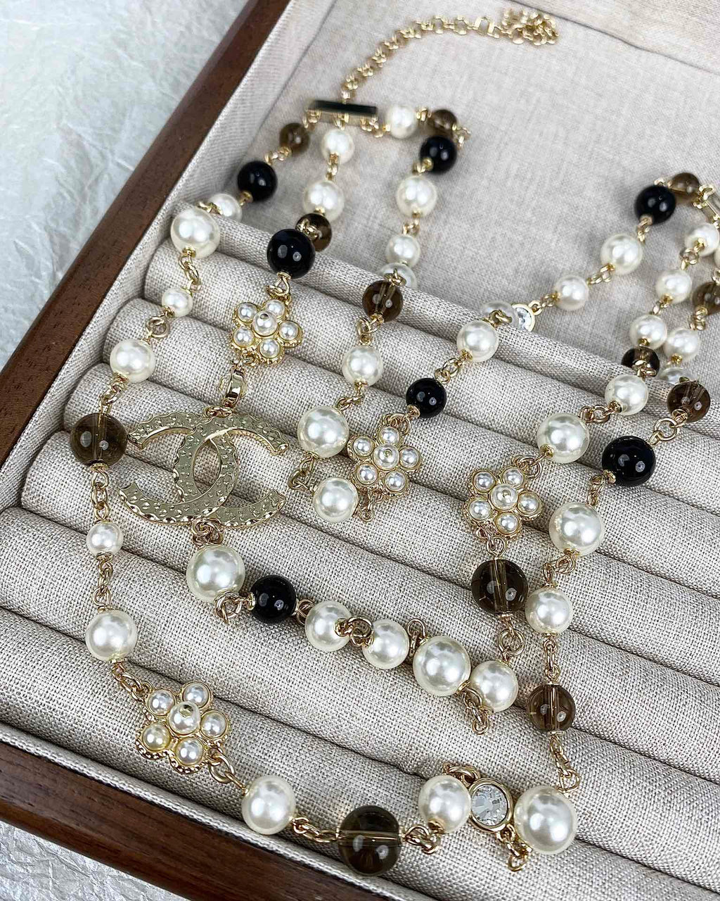 Chanel 24B Long Pearls 18K Gold Necklace