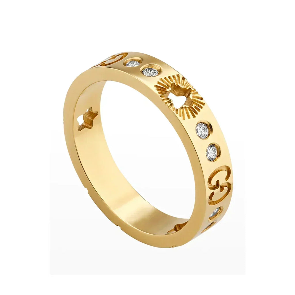 Gucci Double Icon Diamonds 18K Gold Ring