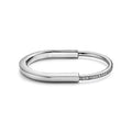 Tiffany Lock Bangle Half Pave Diamonds 18K Gold Bracelet